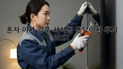 혼자 이사? 광주 서석동 용달이사 후기 BEST!