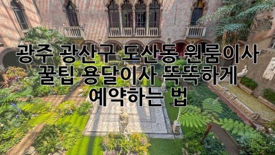 광주 광산구 도산동 원룸이사 꿀팁🍯 용달이사 똑똑하게 예약하는 법!